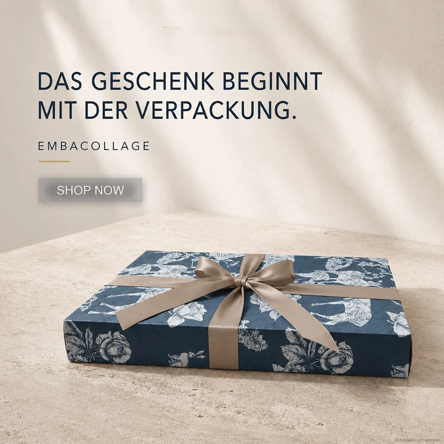Embacollage Geschenk Faltschachtel BLUE FOREST, KI-gestaltete Bildumgebung, Produktfoto original Embacollage Geschenk Faltschachtel BLUE FOREST, KI-gestaltete Bildumgebung, Produktfoto original