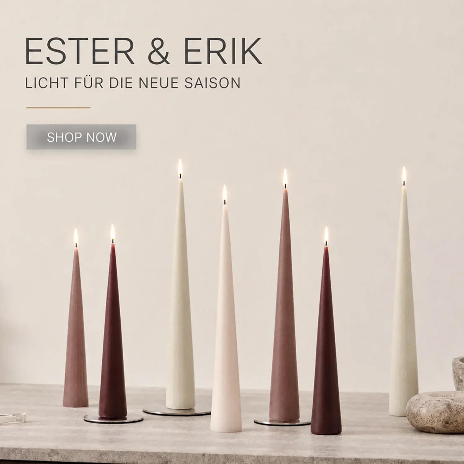 Ester & Erik Kegelkerzen in Herbstfarben