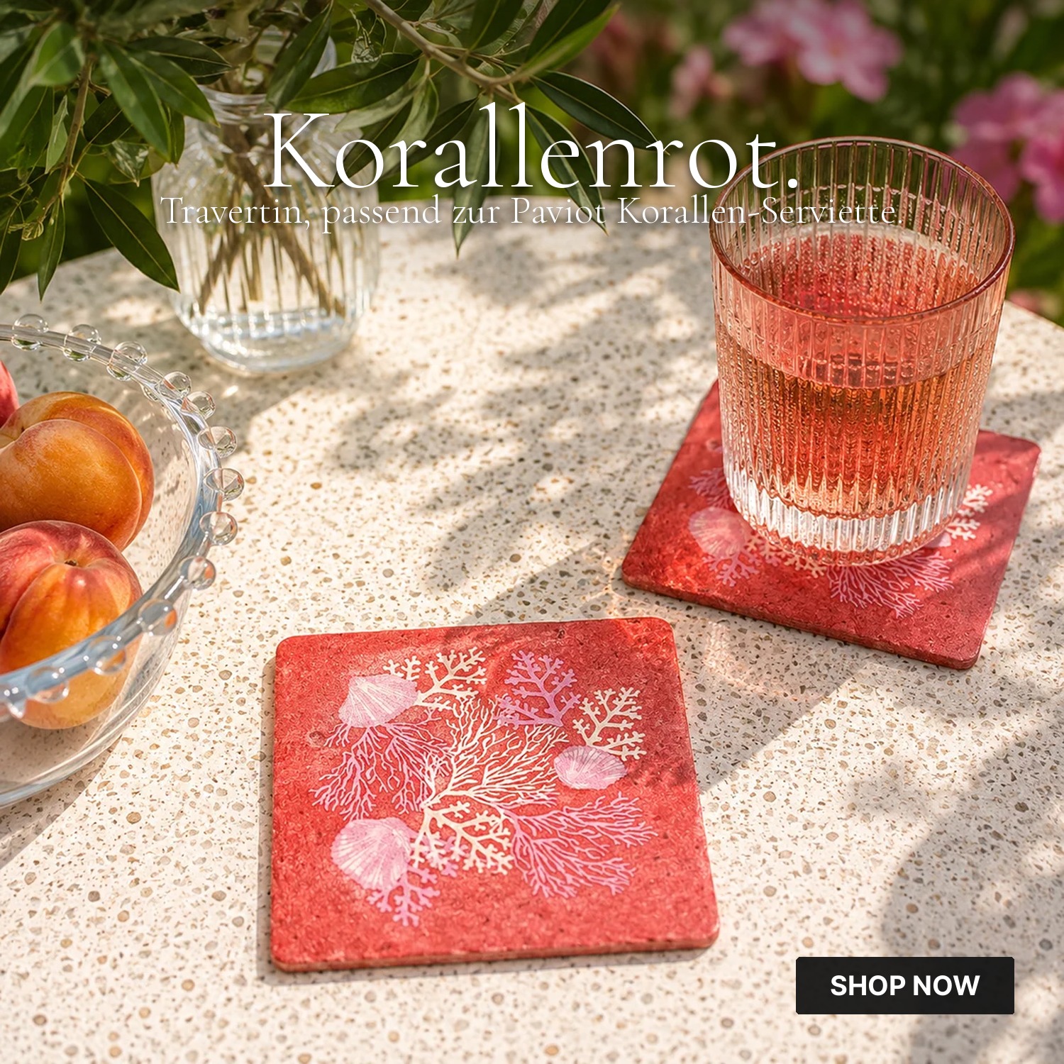 Travertin Untersetzer Corail Travertin Untersetzer Corail