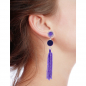 Preview: a cuckoo Moment Earring stingray and gemstones tassel in purple, style