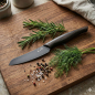 Preview: Paul Adrian Barbecue Knife Beluga Ebony black DLC, style with steak
