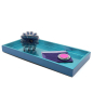 Preview: Mini Size Tray, Mima rectangular, paint Lacquer metallic turqouise style