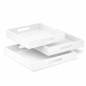Preview: Tray, Shiny, square, lacquer white, set 3 sizes