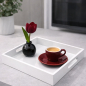 Preview: Tray, Shiny, square, lacquer white, set 3 sizes, style
