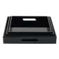 Preview: Tablett, Shiny, quadratisch, Lack schwarz, 3 Größen, front