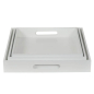 Preview: Tray, Shiny, square, lacquer white, set 3 sizesfront