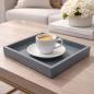 Preview: Mini Size Tray, square, paint Lacquer dove grey, style