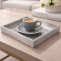 Preview: Mini Size Tray, square, paint Lacquer white-silver style