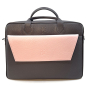 Preview: BGents leather Business Bag grey, with Couvert pink,