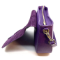 Preview: Schultertasche Lara, Leder violett, zipp