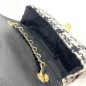 Preview: Shoulder bag Marie S, cream-black, checkered fabric, chain strap,detail