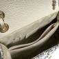 Preview: Schultertasche Marie, flieder-creme karierter Stoff, Kettenriemen, offen
