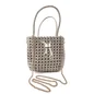 Preview: Vimoda Cleo champagne handbag with the gold-tone metal chain attached