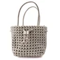 Preview: Vimoda Cleo woven leather top handle bag in champagne