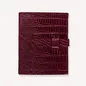 Preview: Fotoetui Bella, Leder Fotoetui in aubergine, geschlossen mit Lasche, Trixi Gronau