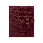 Preview: Fotoetui Bella, Leder Fotoetui in aubergine, geschlossen mit Lasche, Trixi Gronau