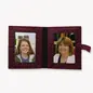 Preview: Fotoetui Bella, Leder Fotoetui in aubergine für 2 Fotos, offen