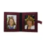 Preview: Fotoetui Bella, Leder Fotoetui in aubergine für 2 Fotos, offen