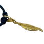 Preview: Bernardes bracelet, Soul, silver Feather, blue cord, gold accents, detail
