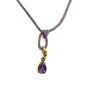 Preview: Bernardes necklace, Charm, pendant small charms armethyst purple, cord lilac, gold accents, detail