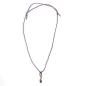 Preview: Bernardes necklace, Charm, pendant small charms armethyst purple, cord lilac, gold accents, front