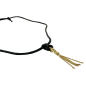 Preview: Bernardes necklace, Venetian, pendant small charms, blue, cord, gold accents, side