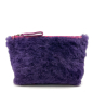 Preview: Bonnie Porchette Felltasche Clutch Alice, Lammfell violett, front