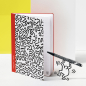 Preview: Caran d'Ache, Notizbuch A5 Keith Haring, dotted, schwarz, weiß, styke