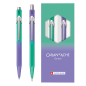Preview: Caran d'Ache Set 849 ballpoint+mechanical pen Borealis, green+purple