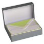 Preview: Crown Mill Cards Set A6 Bi-Color white-bamboo green, box