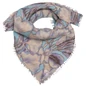 Preview: Cute Stuff Cashmere Bandana Ginko Eisblau mit botanischem Muster