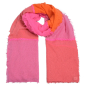 Preview: Cute Stuff, cashmere Schal, Feli multi stripe pink embrodery