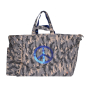 Preview: Cute Stuff, XXL Shopper, Weekender, Camouflage print, Peace Zeichen Pailletten blau