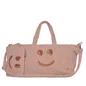 Preview: Cute Stuff Shopper M Misty Pink mit roségoldenem Pailletten-Smiley und passender Clutch