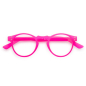 Preview: Doubleice Lesehilfe Round fluo pink soft touch, front