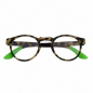 Preview: Doubleice Lesehilfe Round Demi Fluo turtle-gruen soft touch, front