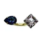Preview: Draufsicht auf den Ekaterini Princess Cloud Ring mit quadratischem Princess-Schliff und tropfenförmigem Pear-Schliff