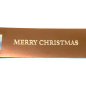Preview: Embacollage Weihnachtsgeschenkenhänger Laßt uns froh und munter sein, tannenbaum metallic kupfer mit Blindpraegung, detail