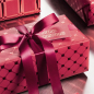 Preview: Gift Paper Tag Merry Christmasmodern pink with embossing gold Merry Christmas, style