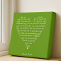 Preview: Painting on canvas white love poem erich Fried , print green backgroundnd white style