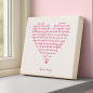 Preview: Painting on canvas white love poem, print pink, style
