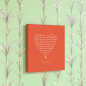 Preview: Painting on canvas white love poem, print orange, style