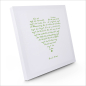 Preview: Painting on canvas white love poem erich Fried , print green background white, side