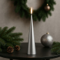 Preview: Ester&Erik Kegelkerze metallic silber, 25 cm, style XMas