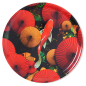 Preview: Gangzai round Tray, Koikoi Kujakui paint Lacquer multicolor, front