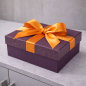 Preview: Rechteckige Geschenkbox, Zita aubergine Heißfoilienprägung gold, style