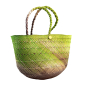 Preview: Guanabana Tote Canasto Bag S, Iraca, grün-beige-grau Innenansicht
