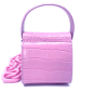 Preview: Mini Bag XS Mimi Leder rosa mit Kette,Rückseite