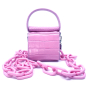 Preview: Mini Bag XS Mimi Leder rosa mit Kette, Front