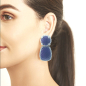 Preview: KMO Earstuds Gaelle Snakeskin leather purple, accent camelite silver, style